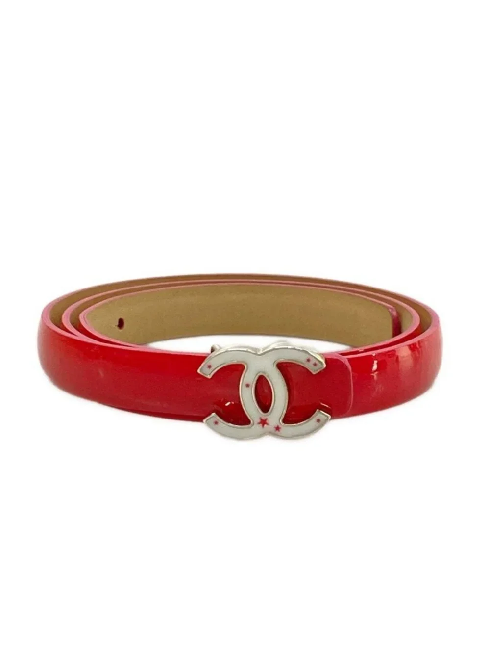 Chanel Belt 70 28 Pink Silver CC Logo Star Leather